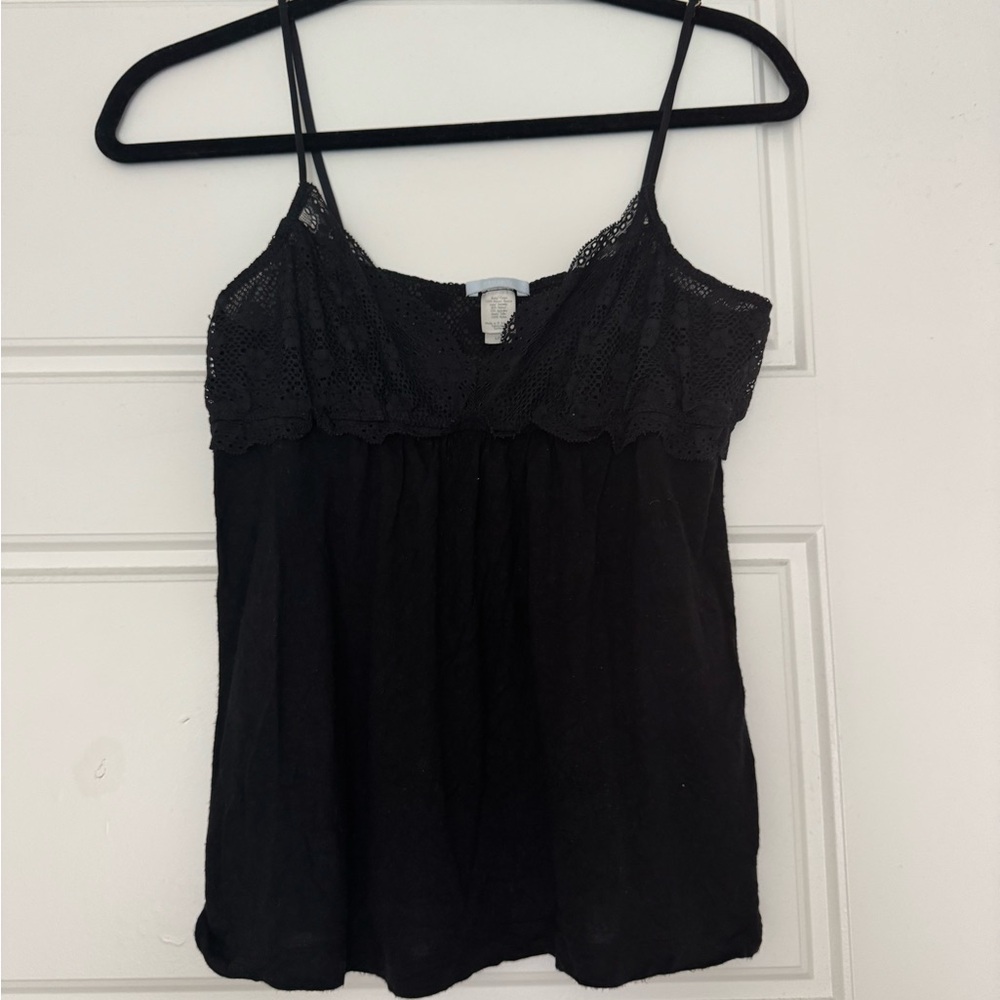 Eberjey Black Fitted Spaghetti Strap Camisole